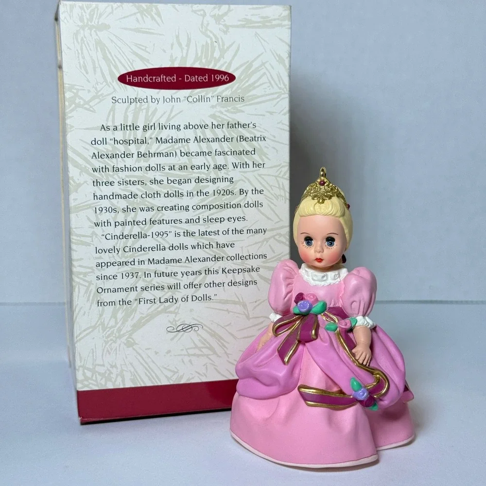 Hallmark Keepsake Ornament 1996 Madame Alexander Cinderella 1995 Doll Pink Gown
